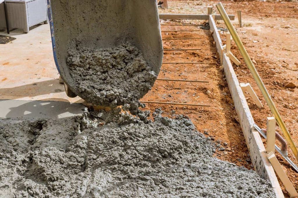 pouring concrete driveway